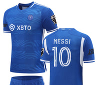 Football Jersey Inter Miami blue media Messi number#10 2023-2024 ( jersey & shorts /  Lionel / soccer / Specials )