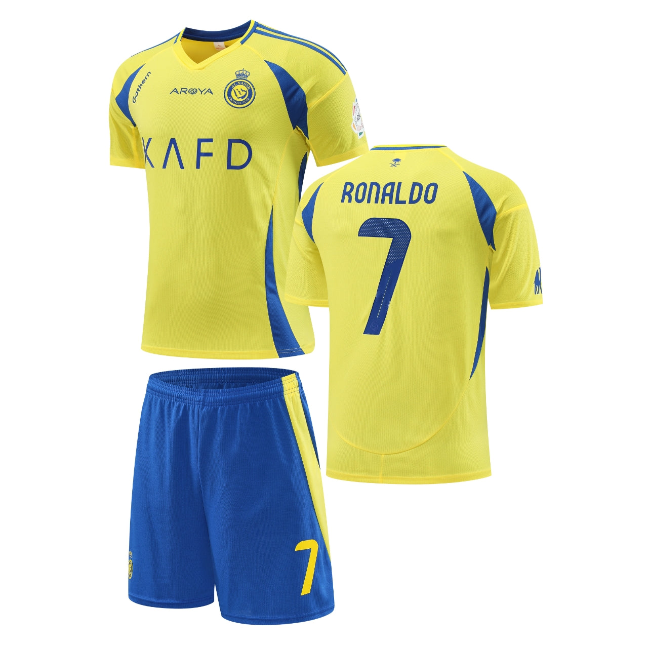 Football Jersey Al Nassr fc home Ronaldo number#7 24/25  ( saudi arabian team / soccer shirt & shorts / football shirt )