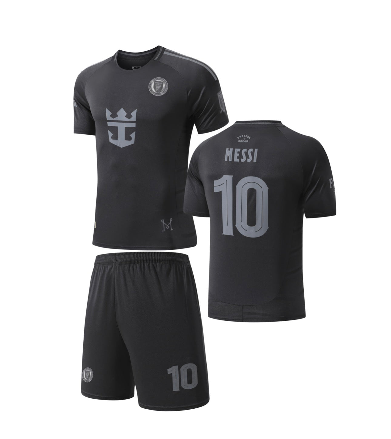 Football Jersey Inter Miami Black on Black Messi number#10 2025-2026 ( A grade high quality shirt & shorts / Lionel / soccer )