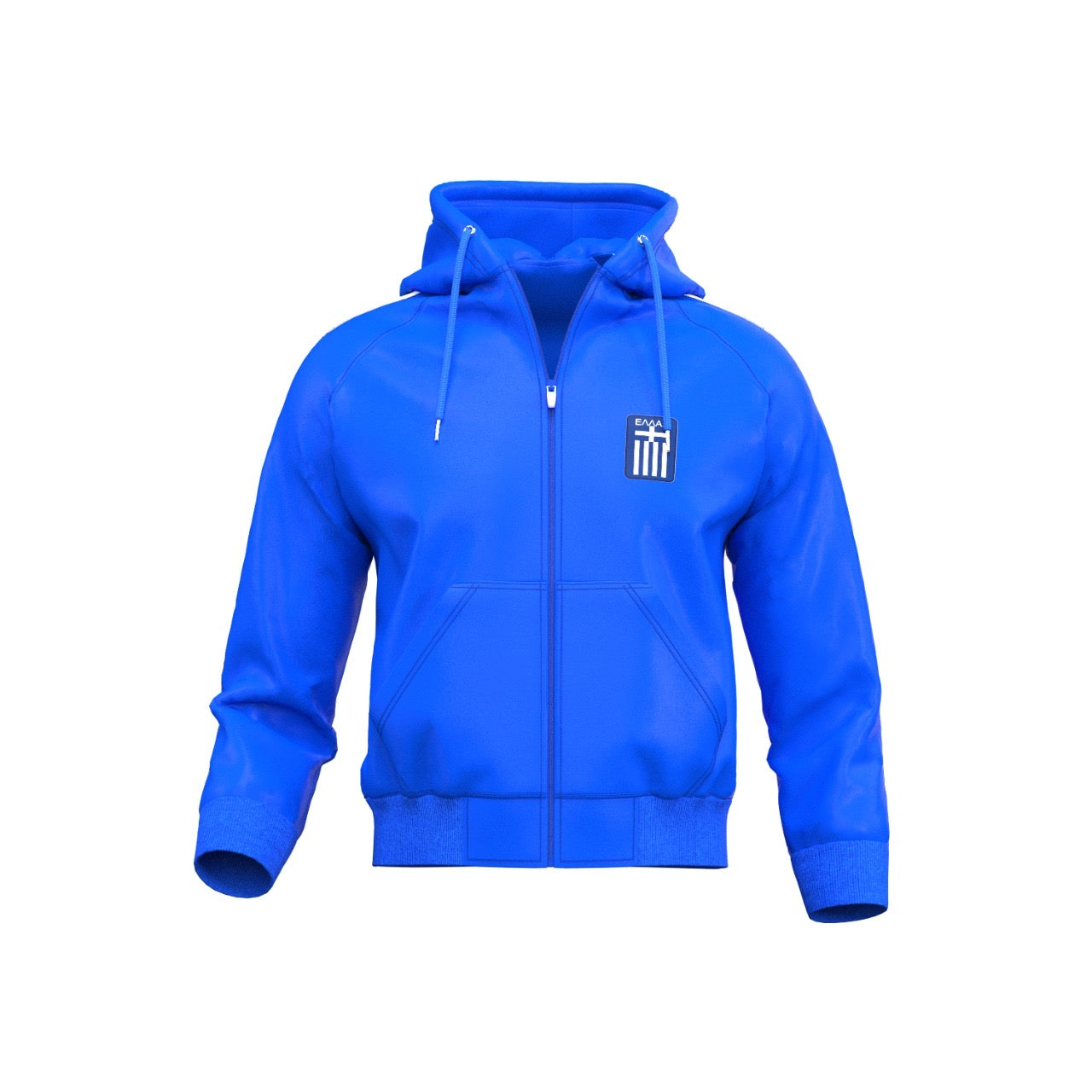Greece Zipper Hoodie jumper (fleece / Hellas blue / Greece training / warm up / Harmony day / Greek jumper)