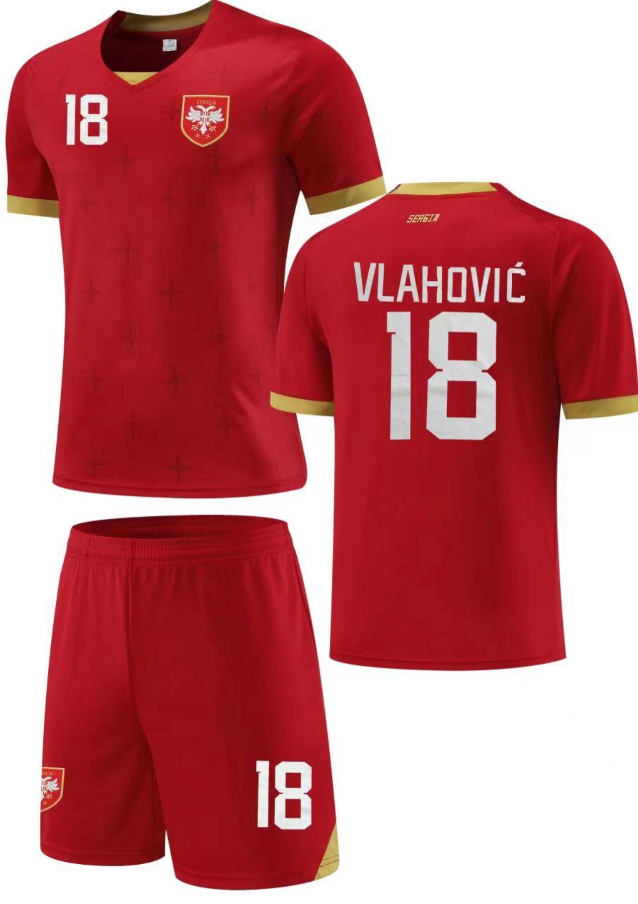 Football Jersey Serbia home  VLAHOVIC #18 22/23 ( Serbian jersey / soccer shirt / country jerseys  / football shirt / specials / Serbia shirt / country shirt)