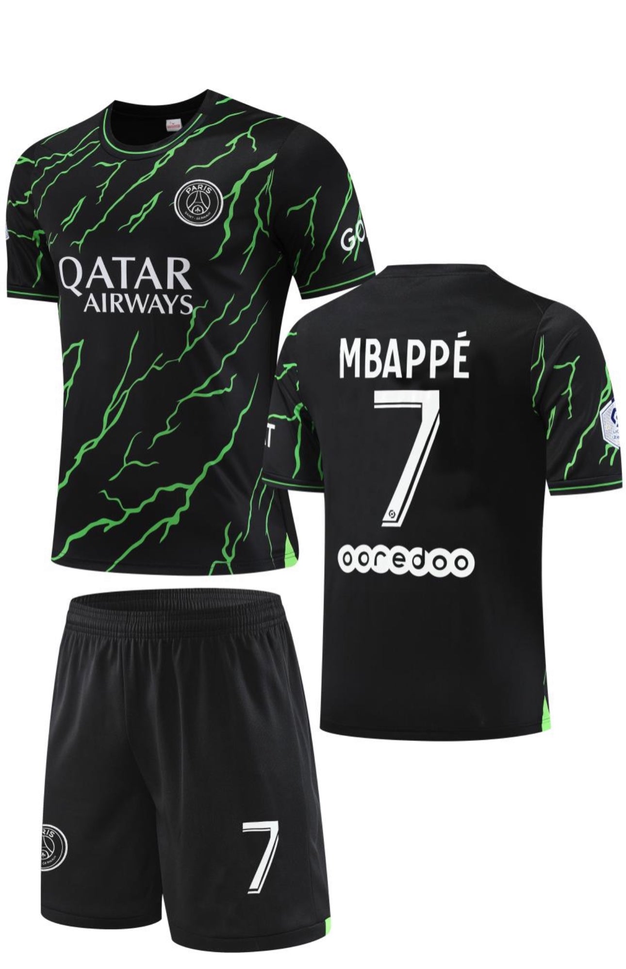 Football Jersey Paris saint Germain 2nd training strip Mbappe number#7 2022-2023 ( shirt and shorts / psg jersey / soccer jersey / specials / paris saint germain)