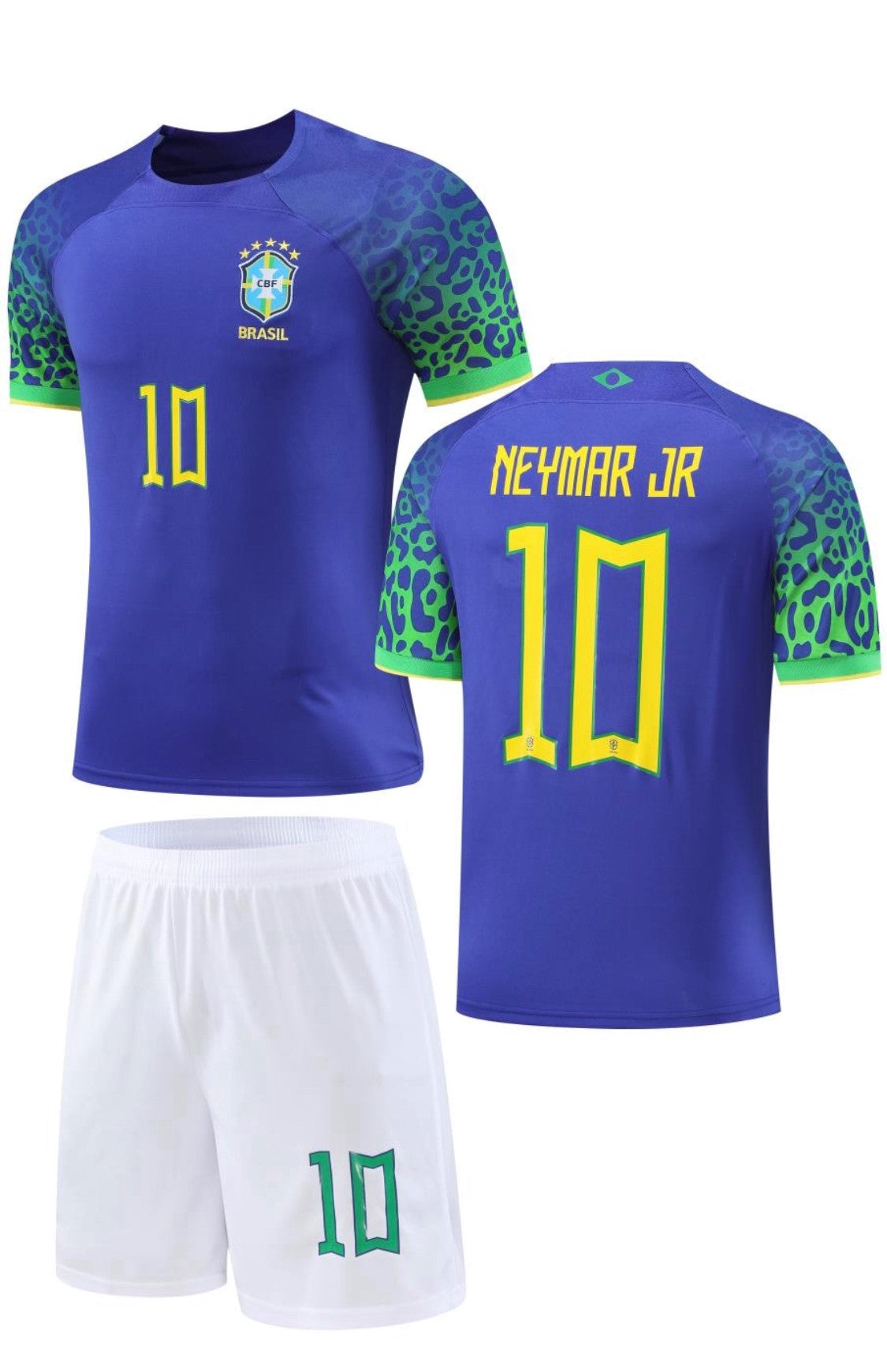 Football Jersey 22/23 Brasil Neymar jr Away set #number10 (Brazil jersey / Harmony day / Brasil shirt / Brasil jersey / specials )