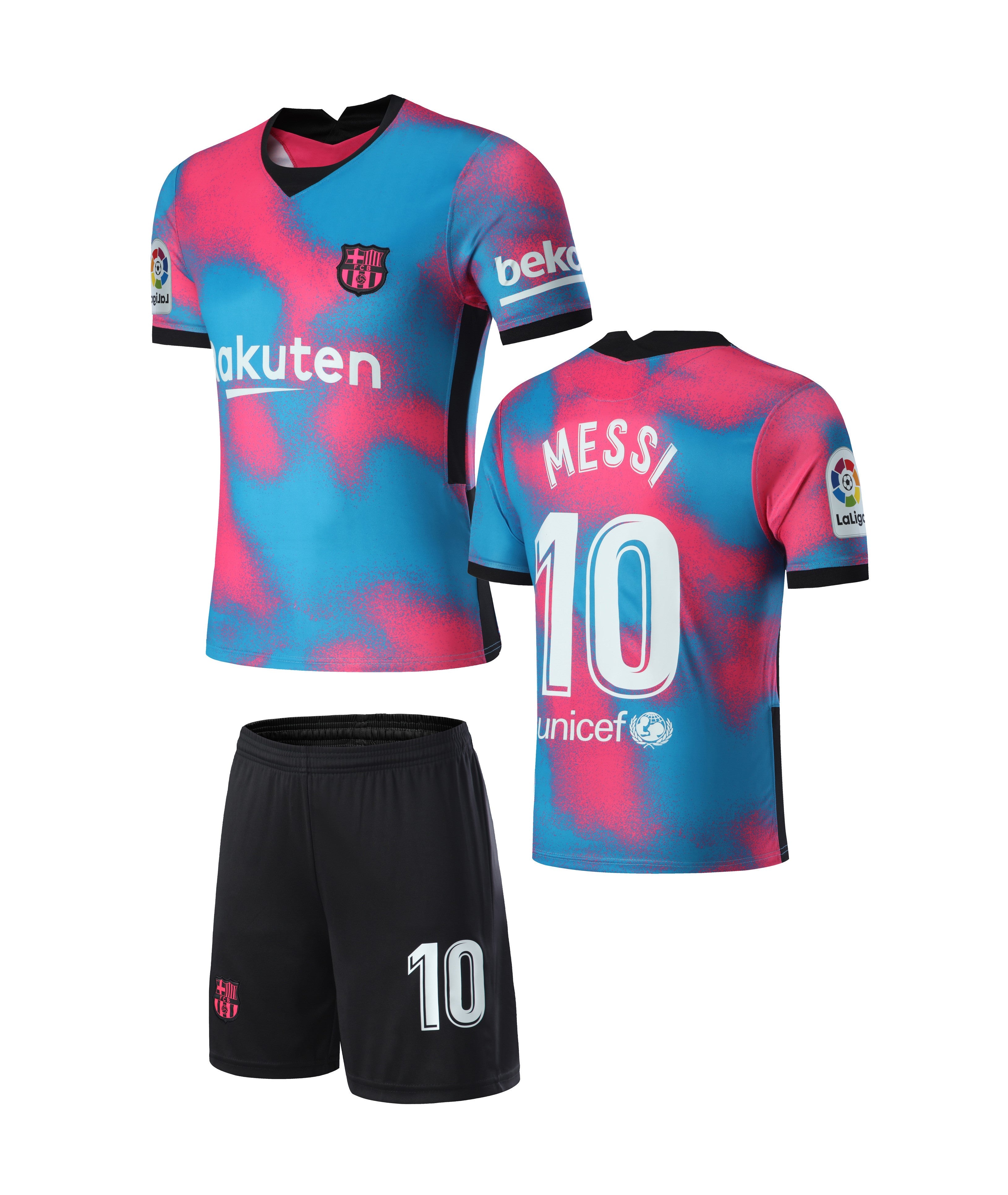Football Jersey Barcelona fc 2nd training Messi 2021-2022 (soccer shirt / specials / football shirt / Barca shirt / Barcelona fluro / Messi shirt )