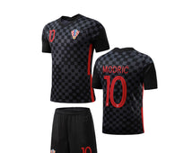 Football Jersey  Croatia away Modric 20/21 number#10 (soccer shirt / Harmony day / Madric shirt / Croatian shirt / Croatia black jersey)
