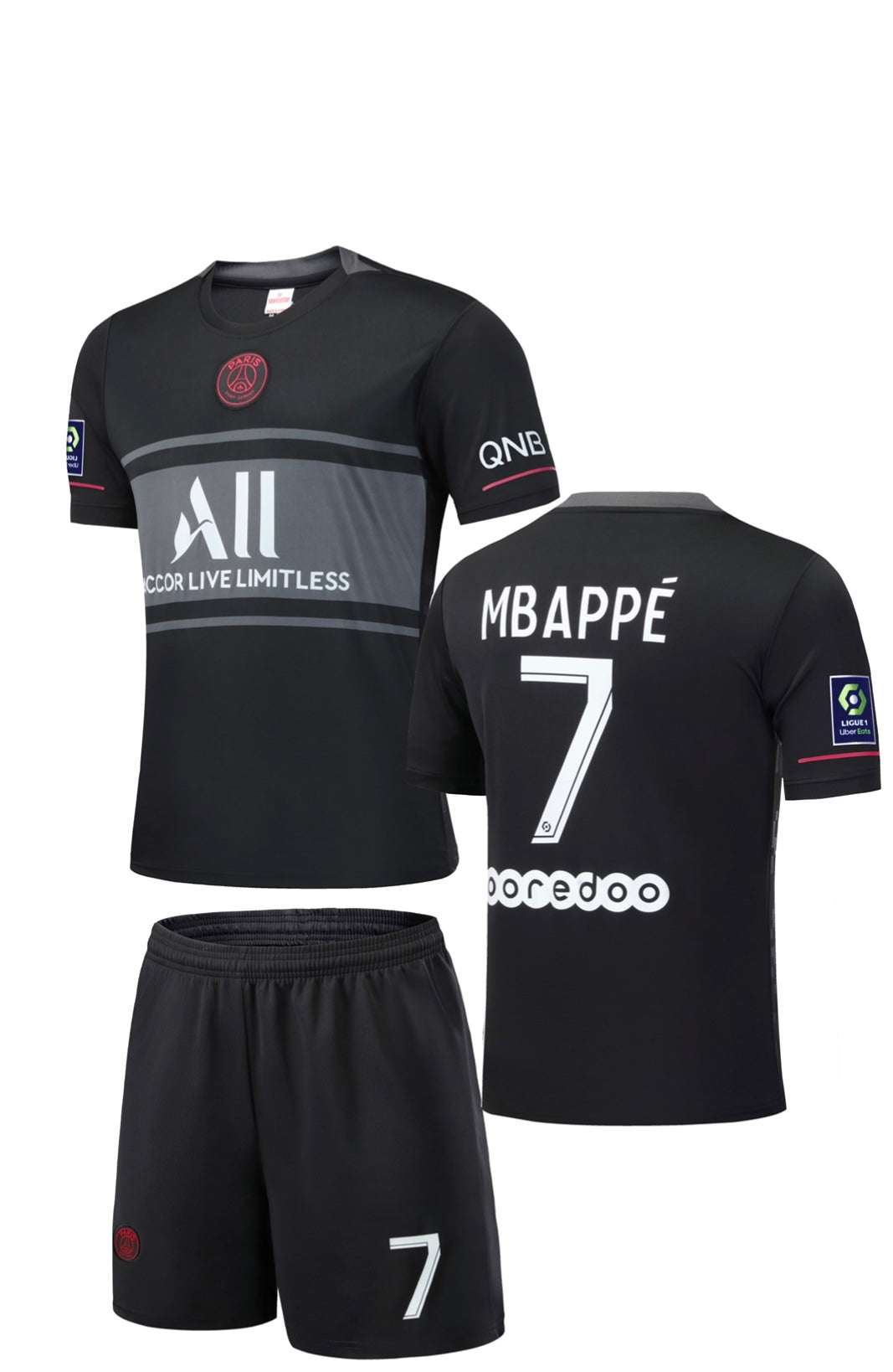 Football Jersey Paris saint Germain away jersey Mbappe number#7 20-21 (Psg jersey / Harmony day /  specials / shirt / soccer Jersey and shorts )