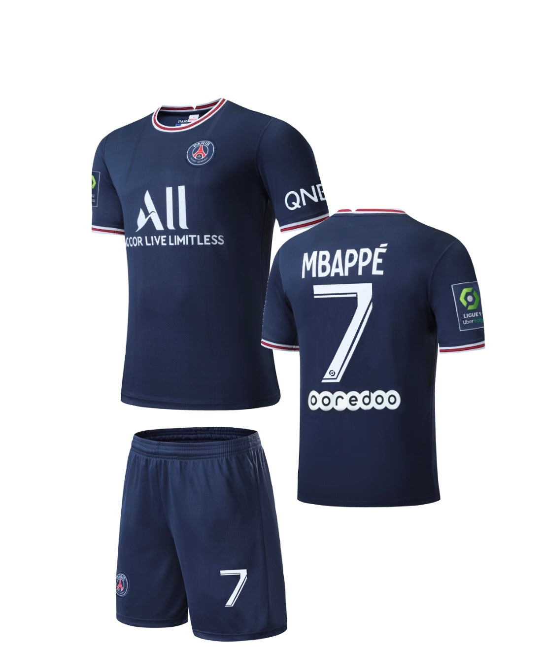 Football Jersey Paris saint Germain home Mbappe number#7 21-22 (Psg jersey and shorts / Harmony day /  specials / Mbappe shirt / soccer Jersey)
