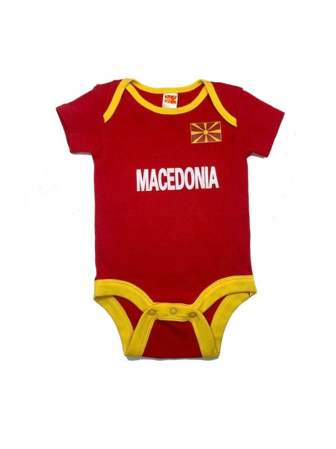 Baby football jumpsuit Macedonia (soccer / newborn baby / baby clothing / baby set / newborn clothing / baby boy clothing / baby girl clothing)