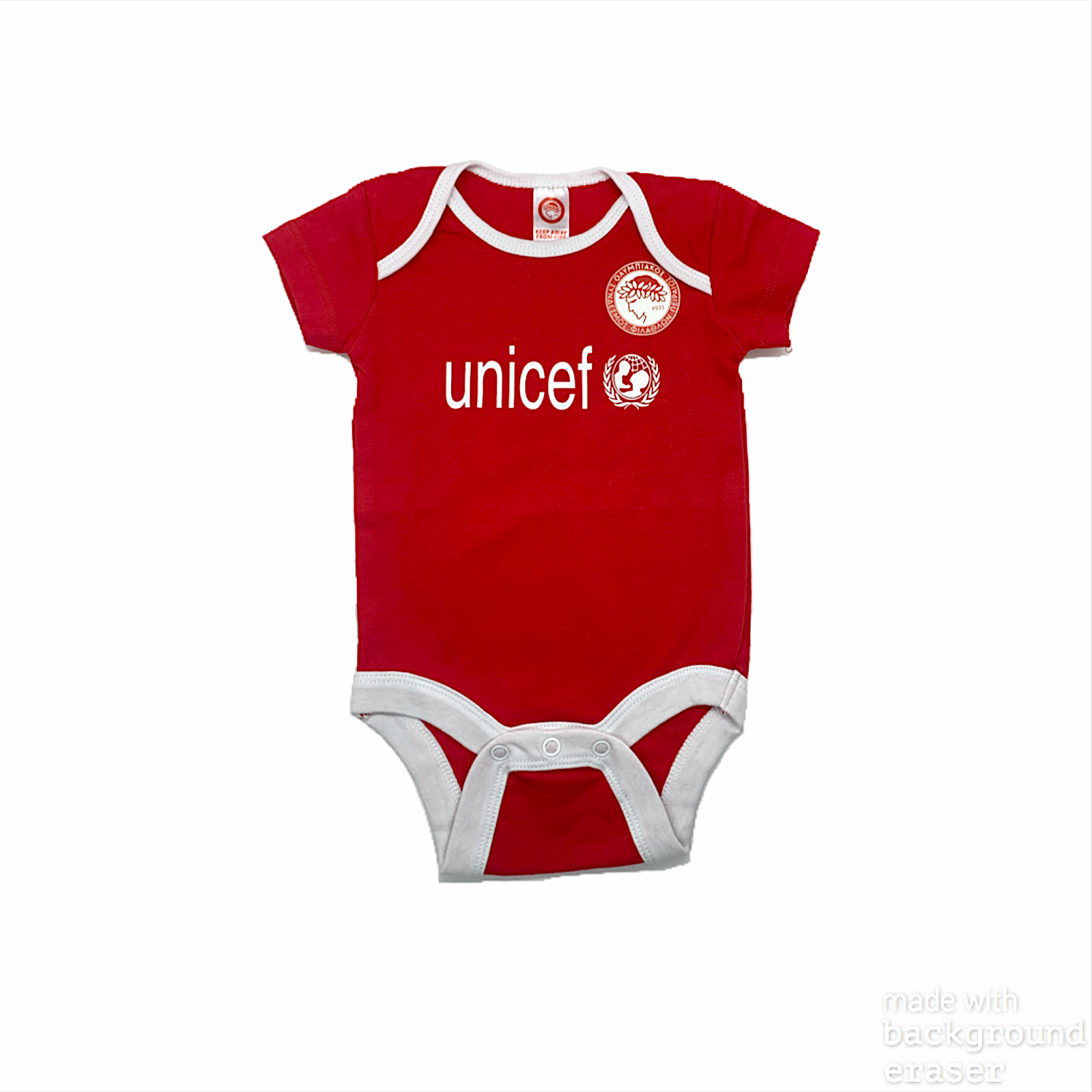 Baby football jumpsuit Olympiakos (soccer / newborn baby / baby clothing / baby set / newborn clothing / baby boy clothing / baby girl clothing)