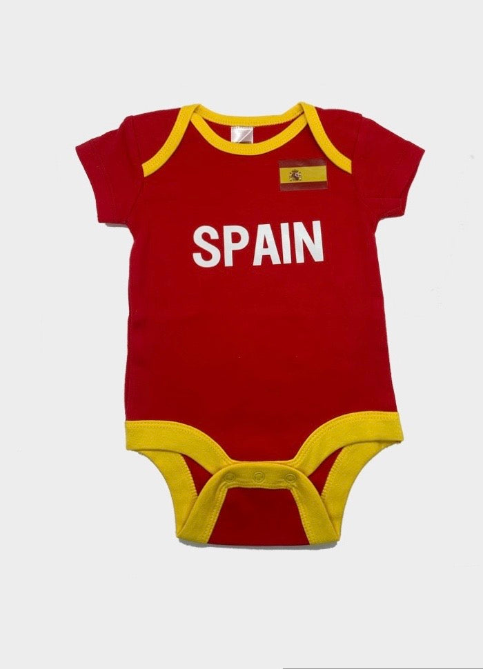 Baby football jumpsuit Spain (soccer / newborn baby / baby clothing / baby set / newborn clothing / baby boy clothing / baby girl clothing)