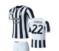 football Jersey Juventus Home Chiesa #22 2021-2022 set ( Juva jersey  / football  sets / club kit / soccer kit / football kit / set)