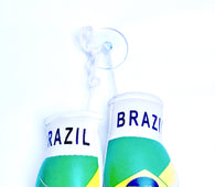 mini boxing gloves Brasil (Brazil / Brazilian / country gloves / boxing gloves / gifts / hanging gloves / car gloves )