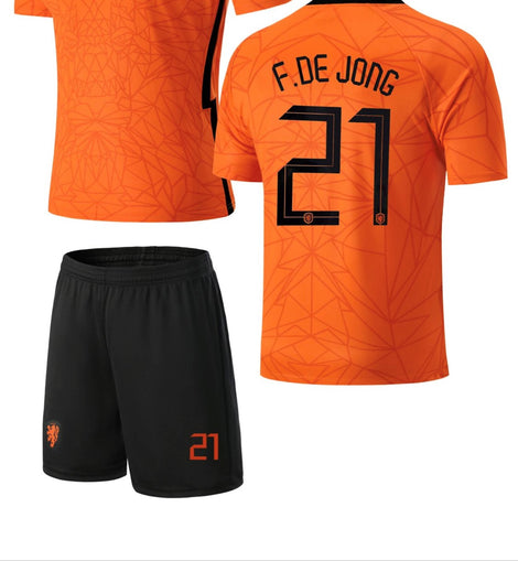 Football jersey Netherlands Home Frenkie de Jong 2021 number#21 ( shirt / Holland / harmony day / outfit / soccer )