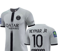 Football Jersey Paris saint Germain Grey Away jersey Neymar number#10 22-23 (Psg jersey / Harmony day /  Neymar shirt / soccer Jersey)