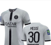 Football Jersey Paris saint Germain Grey away Messi number#30 2022-2023 ( shirt and shorts / psg jersey / soccer jersey /specials / paris saint germain)