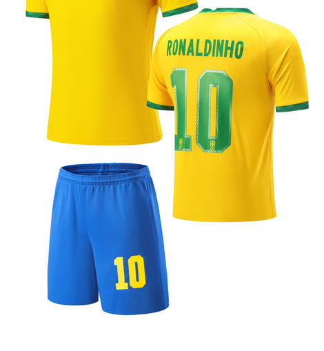 Football Jersey 20/21 Brasil Ronaldinho home set #number10 (Brazil jersey / Harmony day / Brasil shirt / Brasil jersey )