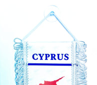 small car flag Cyprus (cyprian banner / small banner / car banner / car accessory / small hanging flag / small pendant / country banner)
