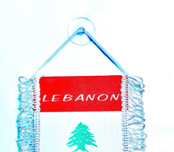 small car flag Lebanon ( Lebanese banner / small banner / car banner / car accessory / small hanging flag / small pendant / country banner)