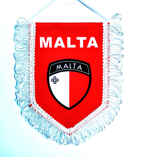small car flag Malta ( males banner / small banner / car banner / car accessory / small hanging flag / small pendant / country banner)