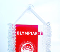 small car flag Olympiakos ( small banner / car banner / car accessory / small hanging flag / small pendant / team banner)