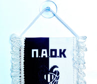 small car flag Paok ( small banner / car banner / car accessory / small hanging flag / small pendant / team banner)