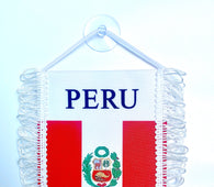 small car flag Peru ( Peruvian banner small banner / car banner / car accessory / small hanging flag / small pendant / country banner)