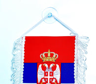 small car flag Serbia ( Serbian banner / small banner / car banner / car accessory / small hanging flag / small pendant / country banner)